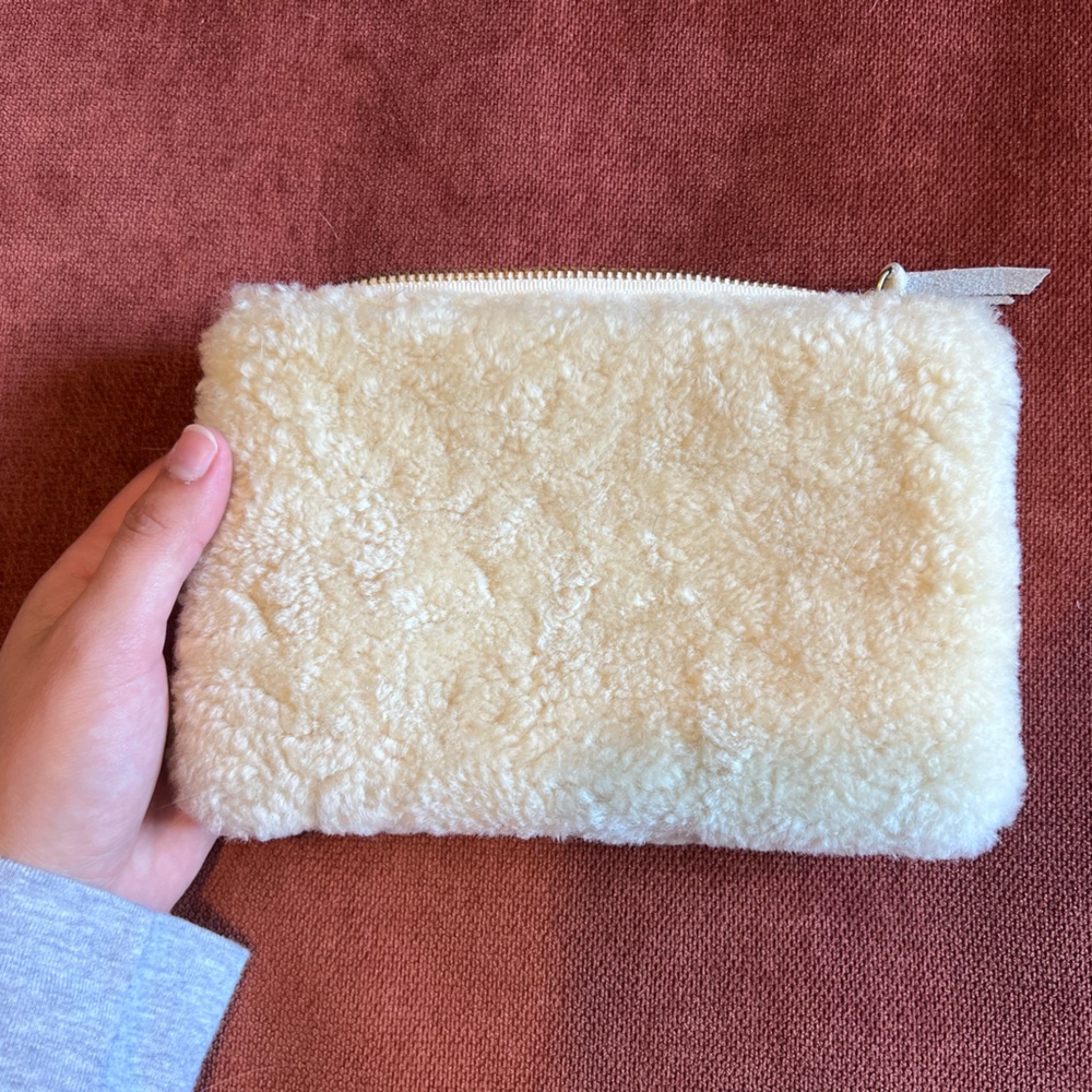 shearling clutch or wallet